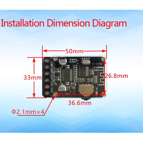 XY-P15W High Power Digital Audio Board with 12V/24V Voltage Range and Super Bass Stereo Sound for Amplifier Audio Module