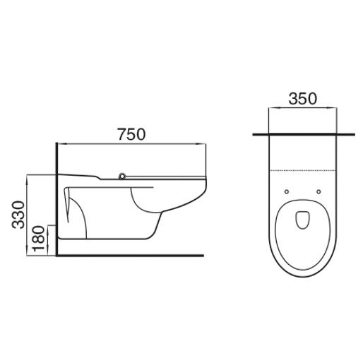 A Disabled Ceramic Sanitary Ware Disabled Toilet Set Wall Hung WC For People with Disabilities