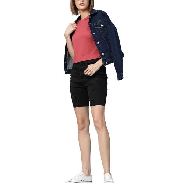 New Arrival Custom Logo Workout Fit Solid Round Neck Casual Crop T-Shirt For Women