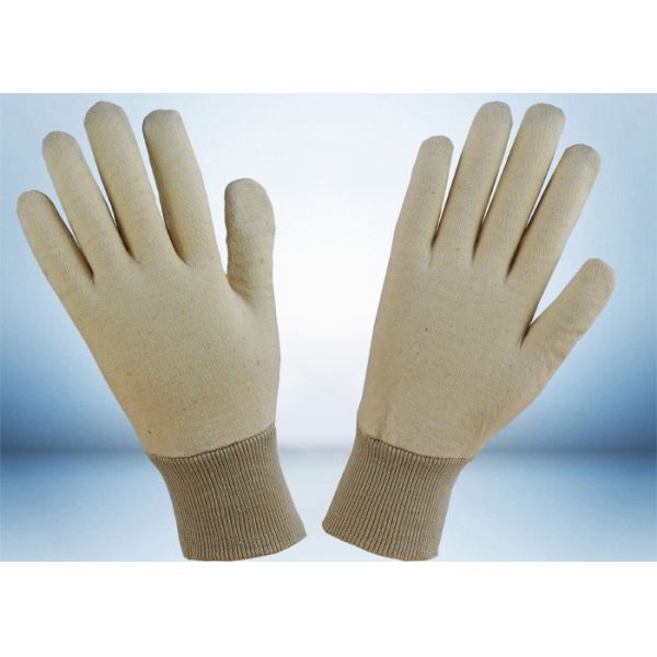 Естественные белые перчатки работы 100% хлопок отсутствие дневного добавленного отбелиавателя