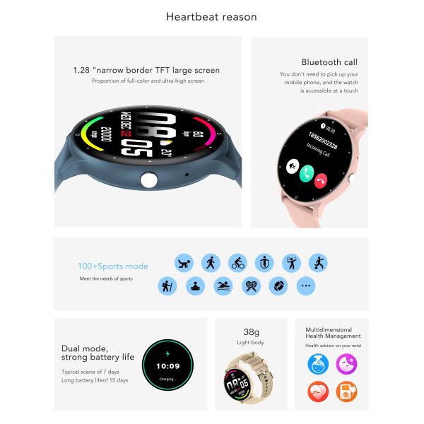 ZL02C Pro Women'S Bluetooth Watch 1.28inch AI Voice Sports Fitness Amoled Calling