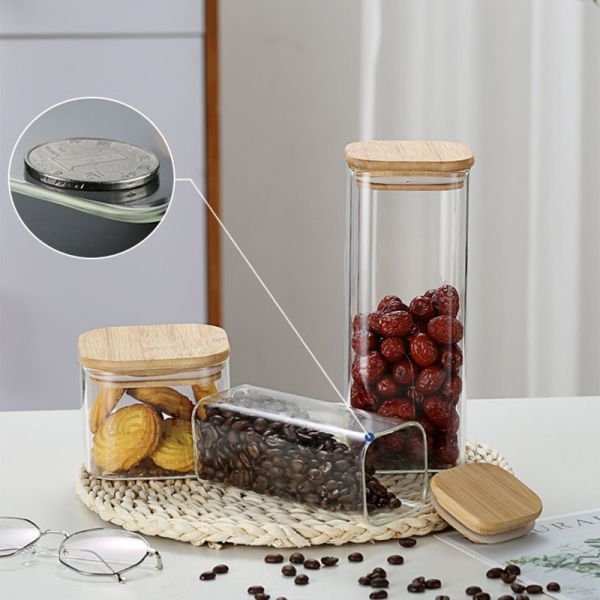 воздухонепроницаемые опарникы хранения еды боросиликатного стекла 1000ml