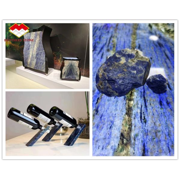 Modern Design Luxury Elegant Brazil Dream Sapphire Blue Stone Backlit Labradorite Blue Granite