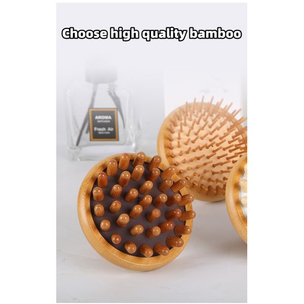 Scalp Massage Bamboo Hair Brush Hair Comb Custom Logo Wood Detangling Hair Comb 2023 Eco-friendly Guasha Massage Tools