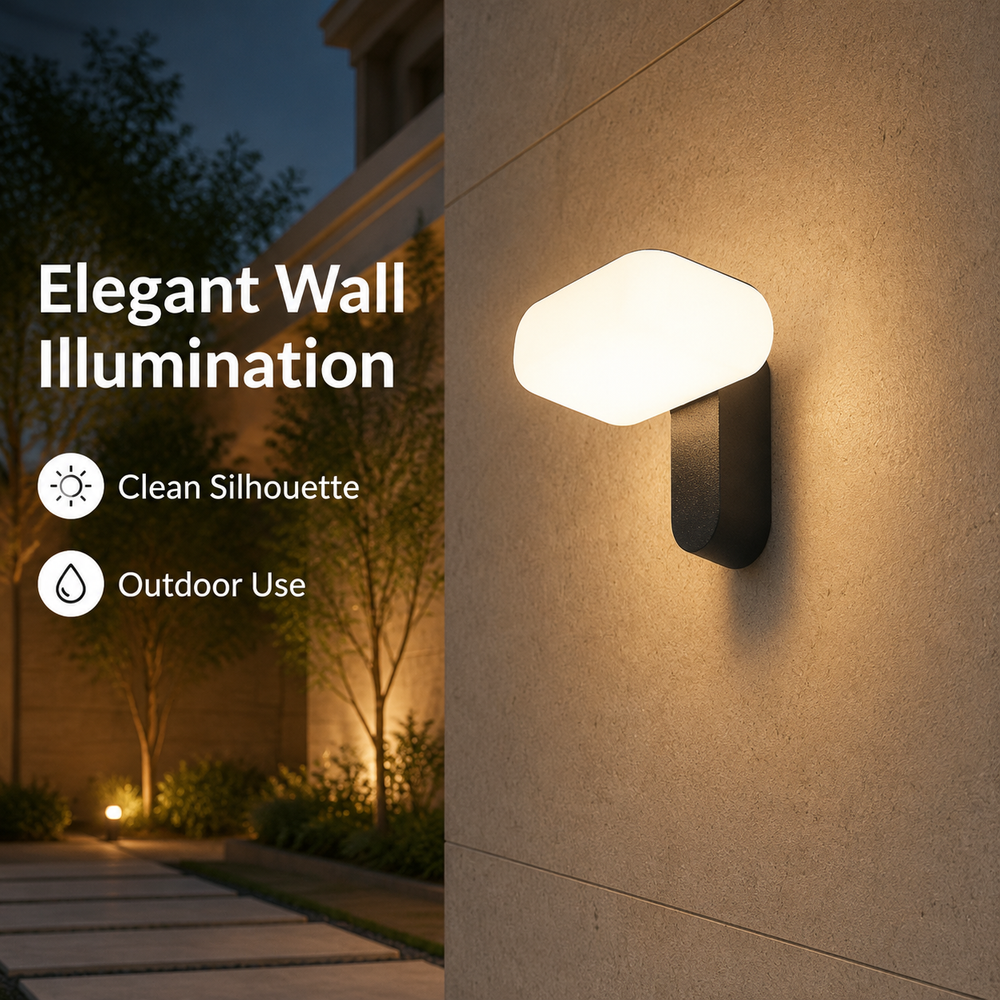12W Adjustable Rectangular LED Outdoor Wall Light for Porches Entrances Balconies