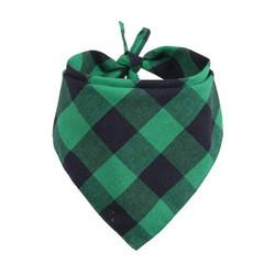Custom Printed Red Plaid Dog Scarf Spring Flowers Large Dog Bibs