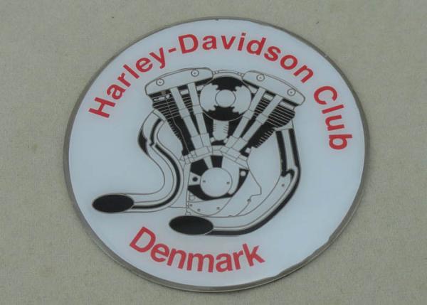 Photo Etched 3.0inch Souvenir Badges , Harley Davidson Club Epoxy Badge