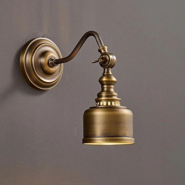 Clear Glass Indoor Parlor Bedside Stairs Hotel Lighting Old Copper Wall Lamp (WH-VR-129)