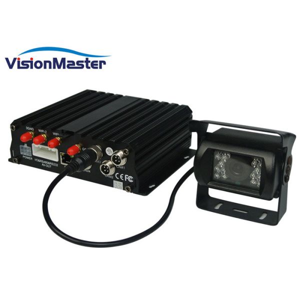4 Pin Square Molex Connector Dual Car DVR , 3G / Wifi Black 12 Volt Mobile DVR