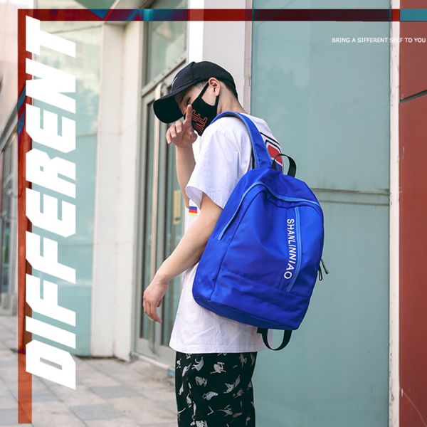 Korean version of pure color high school students backpack campus men and women cool backpack