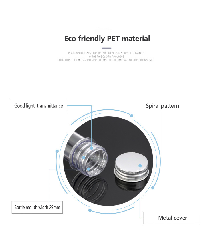 Packaging Screw Caps Food Grade Tubes Test Tube with Cap PET Clear Plastic 30ml 40ml 50ml 60ml 100ml Free Sample Transparent