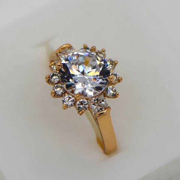New trendy AAA+ Swiss Cubic Luxury Zircon crystal ring 18k gold plating jewelry gift