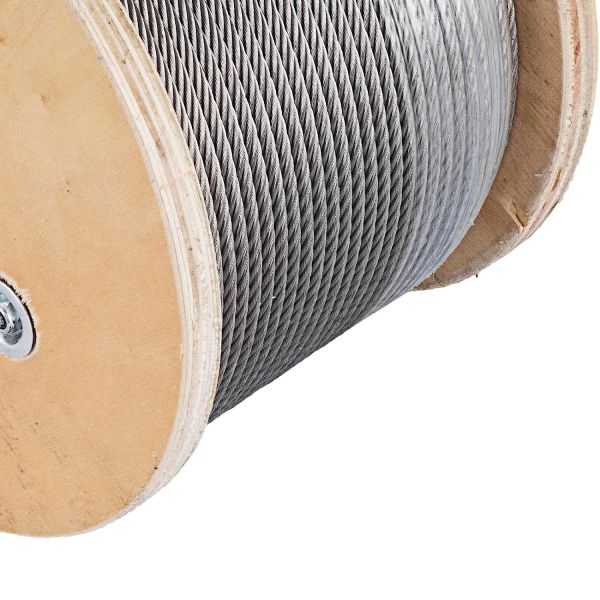 Non-coated 250FT Wire Rope Cable For Railing 7x7 7x19 1/8