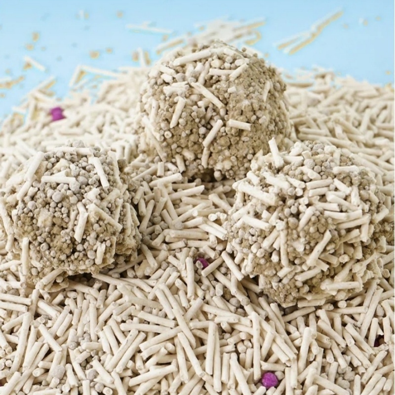 Natural Eco Friendly Flushable Tofu Bentonite Mixed Cat Litter with Superior Strong Clumping Performance