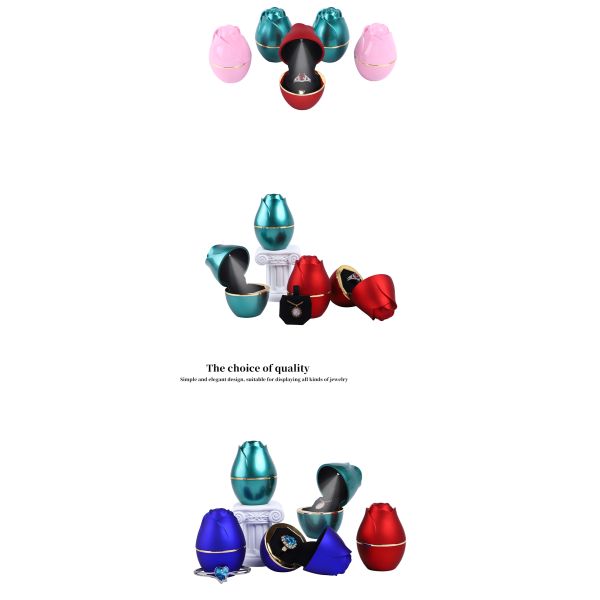 Boîte d'emballage de bijoux à lumière LED Rose Design 2021 pour le plastique et le velours personnalisés