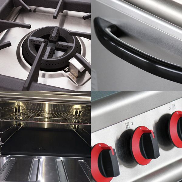 Cocina de gas Equipo básico de cocina estufa 6 quemador para restaurante de comienzo