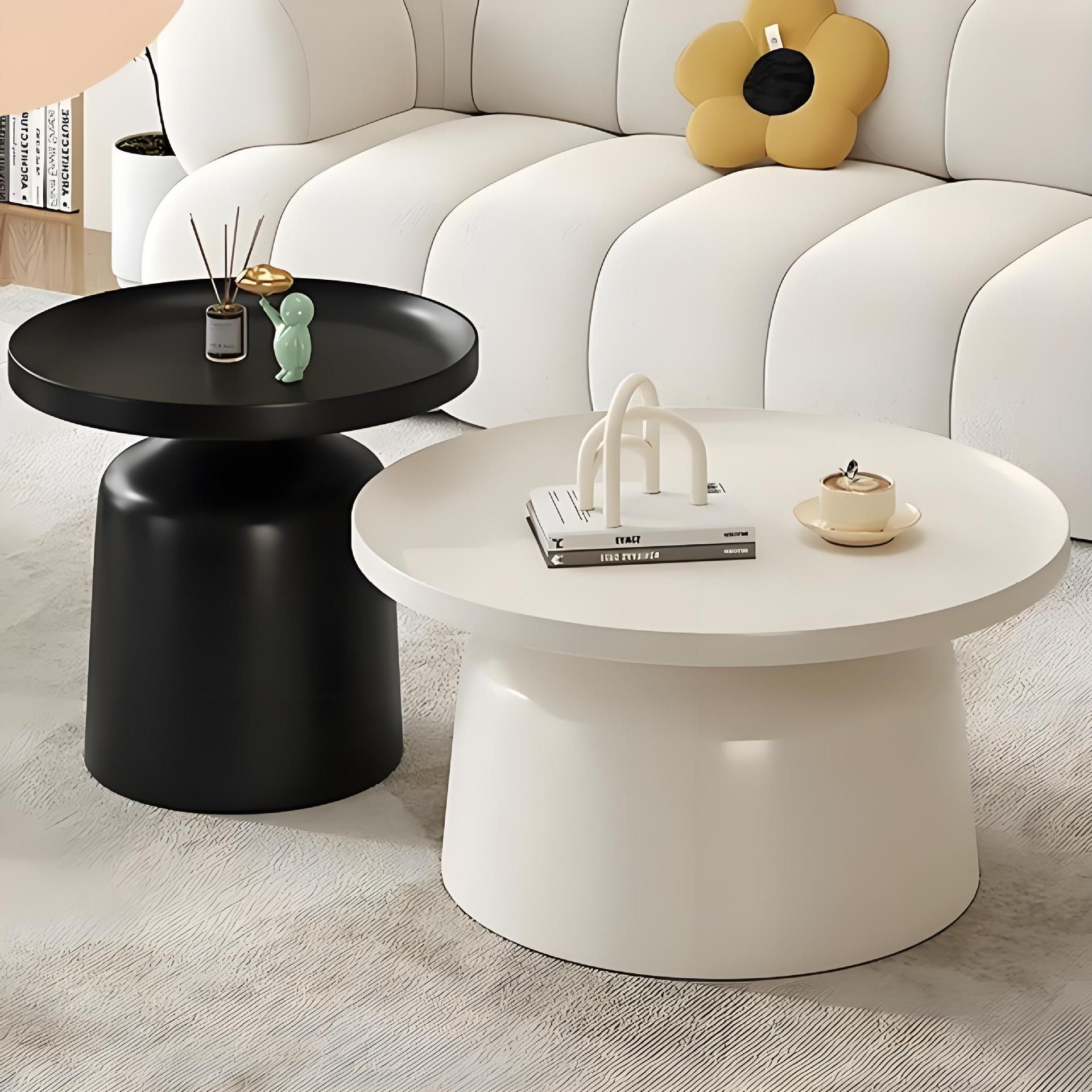 Nordic Modern Minimalist Round Metal Coffee Table for Small Spaces Portable Sofa Side & Center Table for Home or Office