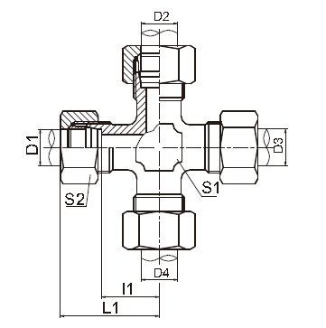 Cross Din Hydraulic Fittings / Mequal Metric 24 Degree Cone Fitting
