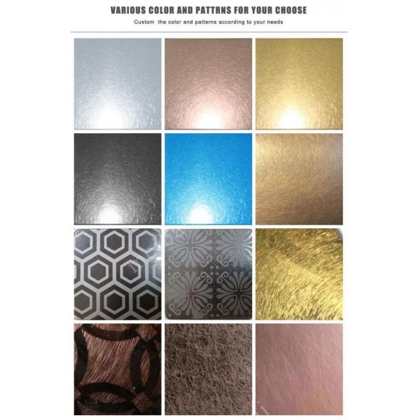 Bronze Coating Stainless Steel Sheet Metal Flat Shape 304 316L 100micron PVC