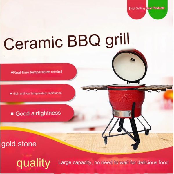 22-inch Adjustable Height Ceramic Outdoor Pizza Oven for Baking Bread Cake Pizza Cookies