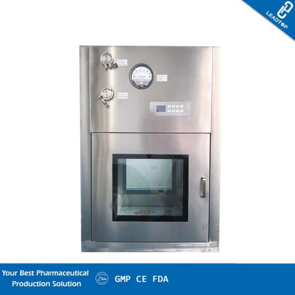 Time Adjustable Clean Room Equipment Pass Box With Double Armoured Glass Door