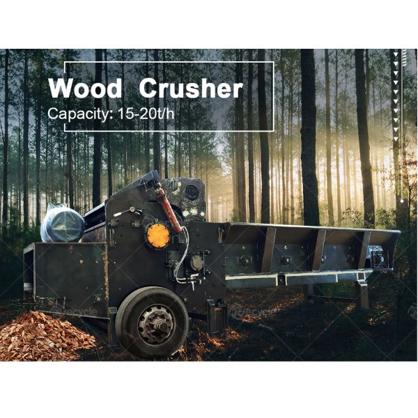 15-20T/H Capacity Diesel Tree Branch Shredding Machine Wood Pulverizer Wood Pallet Crusher