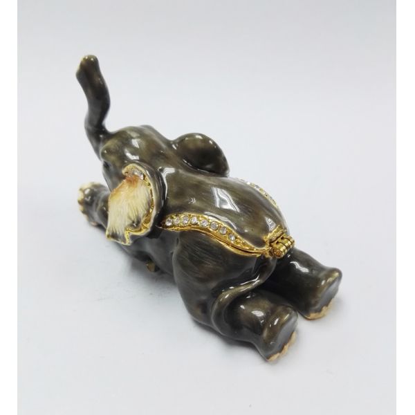 Custom metal elephant shaped vintage jewelry box for promotional gift