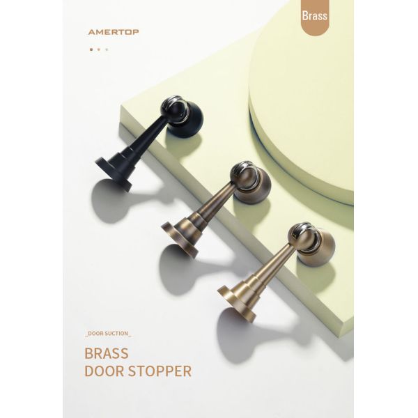 Non Perforated Brass Door Stops Anti Collision Bathroom Door Stopper Gate Resistor