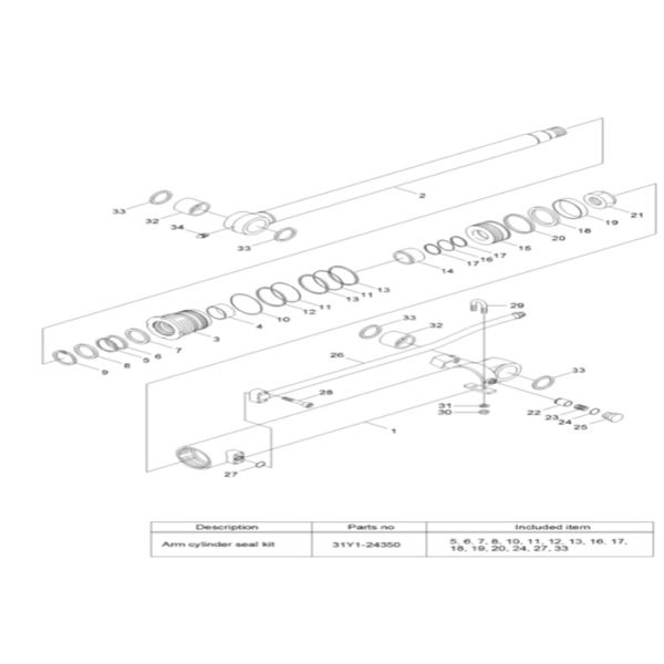 R55-7 R55-7A 31M8-51120 Гидравлический экскаватор ручной цилиндр ведро цилиндр бум цилиндр