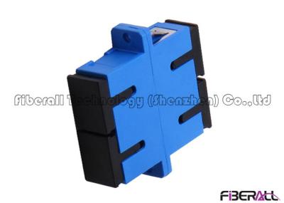 RoHS Compliant SC Duplex Fiber Optic Adapter With Flat Dust Cap For SM Fiber