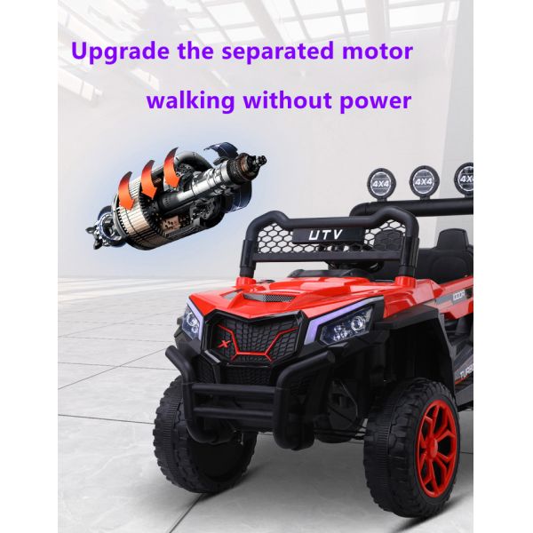 Один кнопка запустить электрический ребенок ездить на игрушечный автомобиль для детей 4 колеса электрический игрушечный автомобиль