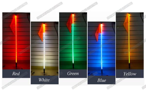Fiber Optic Colorful ATV LED Light Whips DC12V Aluminum Flag Light Pole