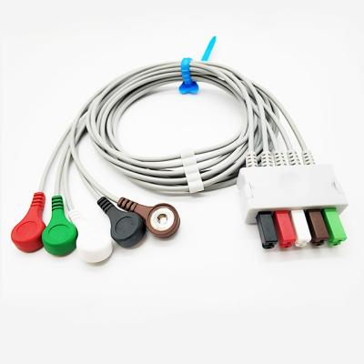 5 fios de ligação do elétrodo das ligações para Siemens, cabo do conector do monitor paciente de 90cm