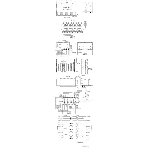 DIP Mounting Stacked RJ45 Connectors Modular Jack With 5G Integrated Transformer