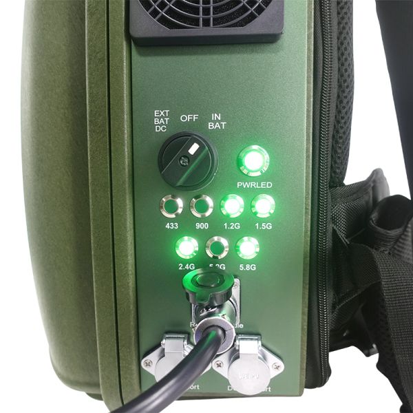 TX-BF05 Long Range Portable Man pack Drone Signal Jammer omnidirectional 5 bands Full-Band Coverage