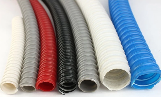PVC Reinforced Flexible Corrugated Electrical Conduit Pipes Spiral Tube High Strength