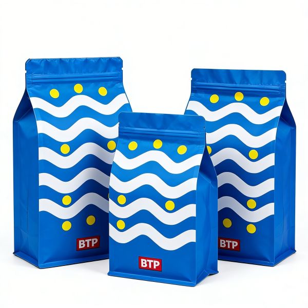 Customized Leak Proof Food Grade Square Bottom Tea Coffee Beans Packaging Pouch Bags PET/VMPET/PE Heat Seal Resealable Aluminum