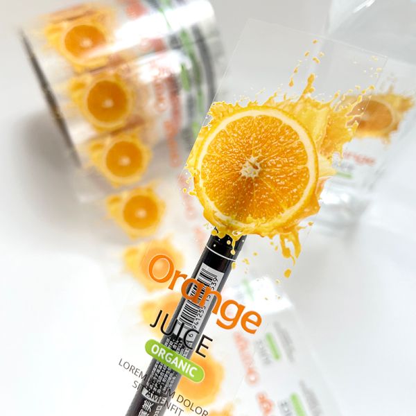 High Quality Customized Personalized Adhesive Juice Drink Waterproof Transparent Paper Sticker
