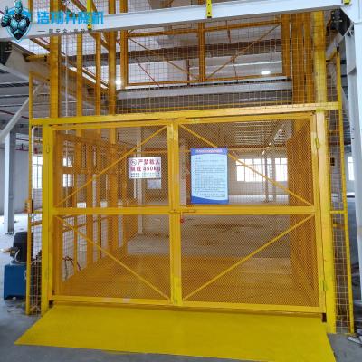 Customized Yellow 2 Floors 5M Warehouse Cargo Hydraulic Elevator Steel Indoor Loading And Unloading Heavy Freight