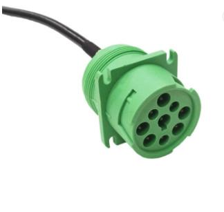 Green J1939 9 Pin Deutsch Connector Type 2 7ft Shielded Male Female Cable Connectors