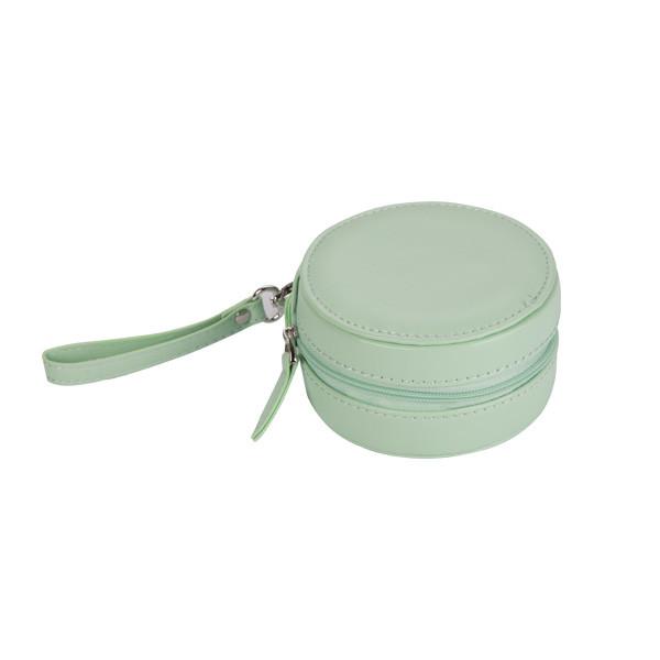 Blue / Pink / Green Portable Travel Jewelry Box Custom Logo Storage With Holder