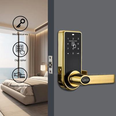 Smart Lock com ecrã sensível ao toque Brushed Electroplated Zinc Alloy Semi Auto Swipe Card