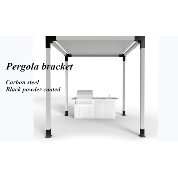 3-Way Right Angle Corner Bracket Pergola DIY Kit for 6x6 Wood Beams Cast Iron Waterproof