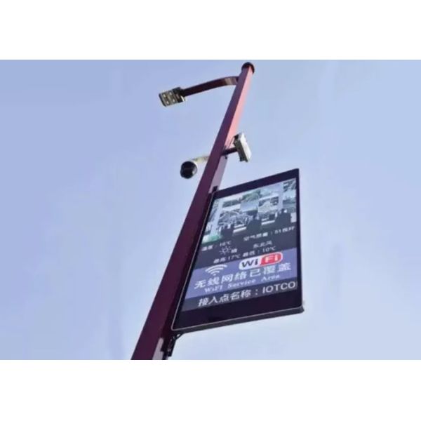 80x40 Lamp Pole Display , LED Post Banners Intelligent 3G 4G 5G