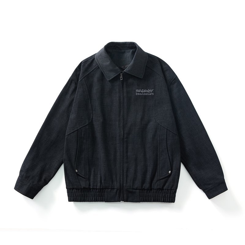Windproof Ribbed Hem Cotton 100% mens casual leather jackets Ribbed Cuff Long Sleeve Custom (YY-6066)