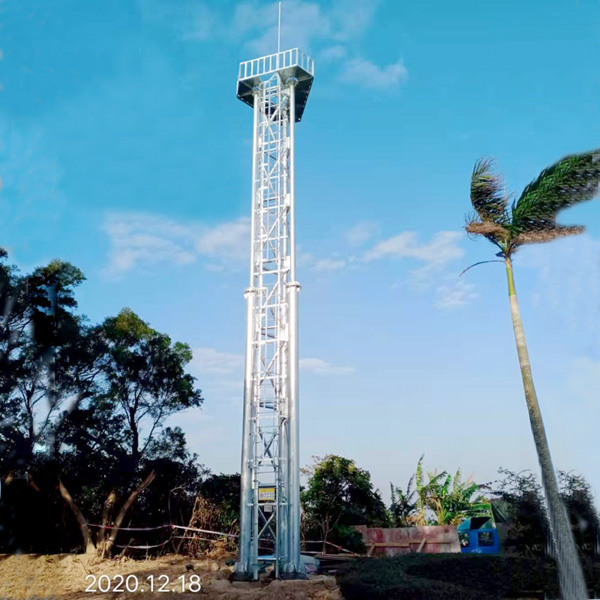 ODM OEM High Mast Steel Tubular Pole 35m 3 Platforms Self Supporting