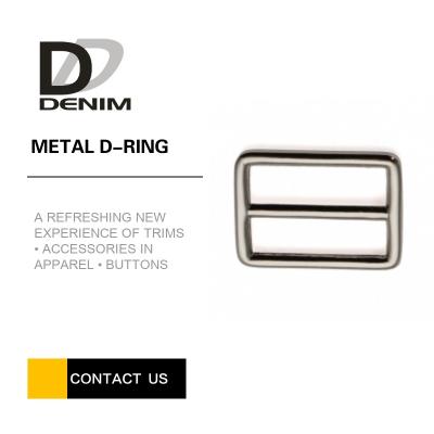 Shiny Black Nickel Zinc Alloy Double D Ring Metal Slide Buckles Good Wear Resistance