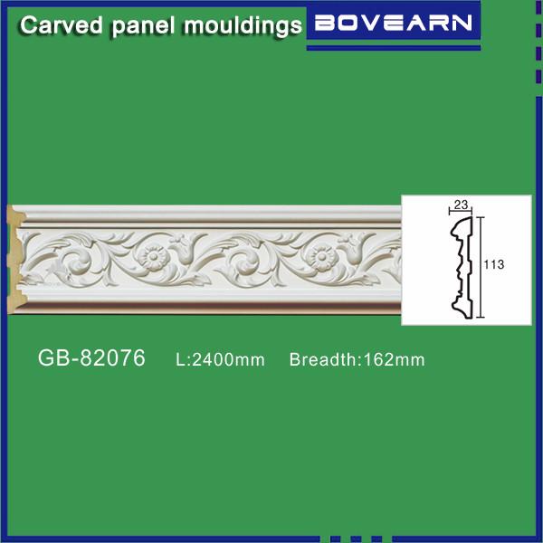 Polyurethane carving wall Mouldings/ Chair rails/ white primed color customized OEM accepted