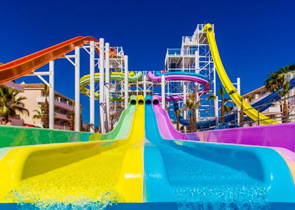Amusement Park Outdoor Water Play Equipment 5.5kW / Slide Power 12 Months Warranty