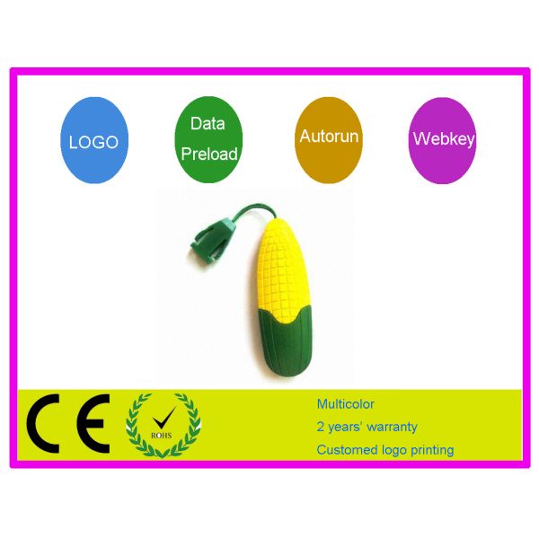High Speed  256M 512M 1G 4G 8G 16G  corn pattern Cartoon USB Flash Drive AT-151